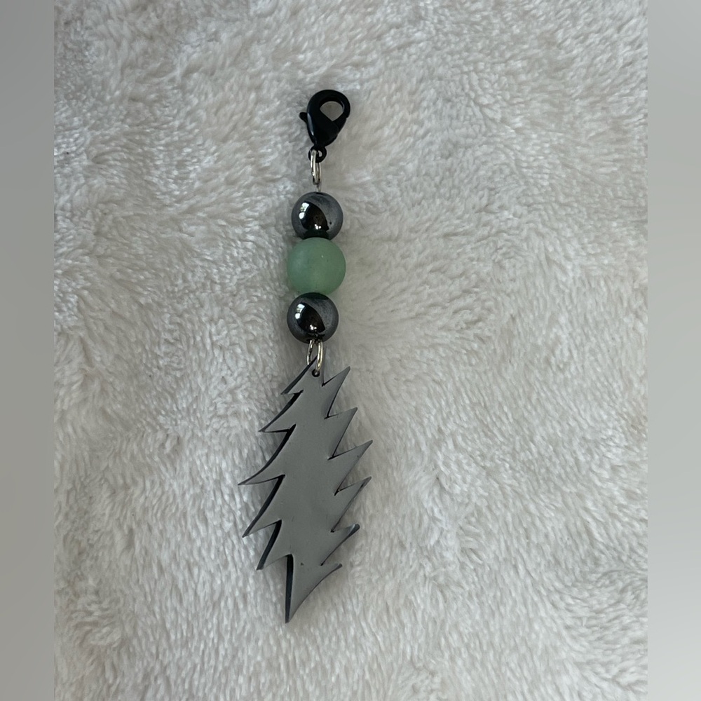 Grateful Dead lightning bolt 13 points zipper pull silver - Picture 2 of 4